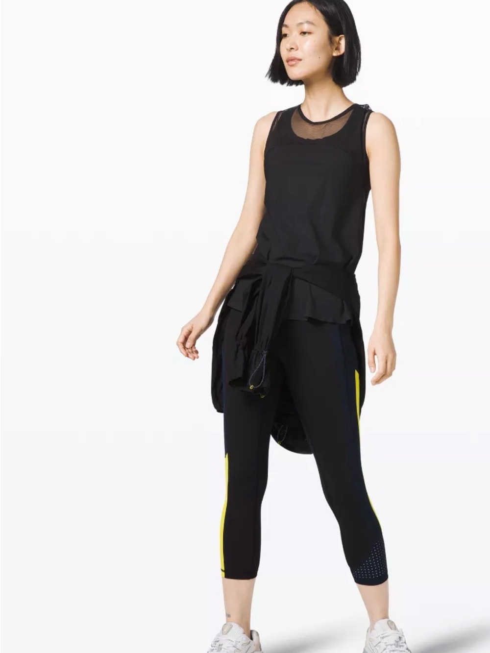 lululemon athletica Black Mesh-Trim Tank Top